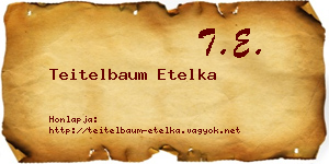 Teitelbaum Etelka névjegykártya